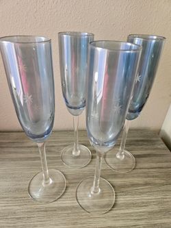 Blue Champagne Flutes