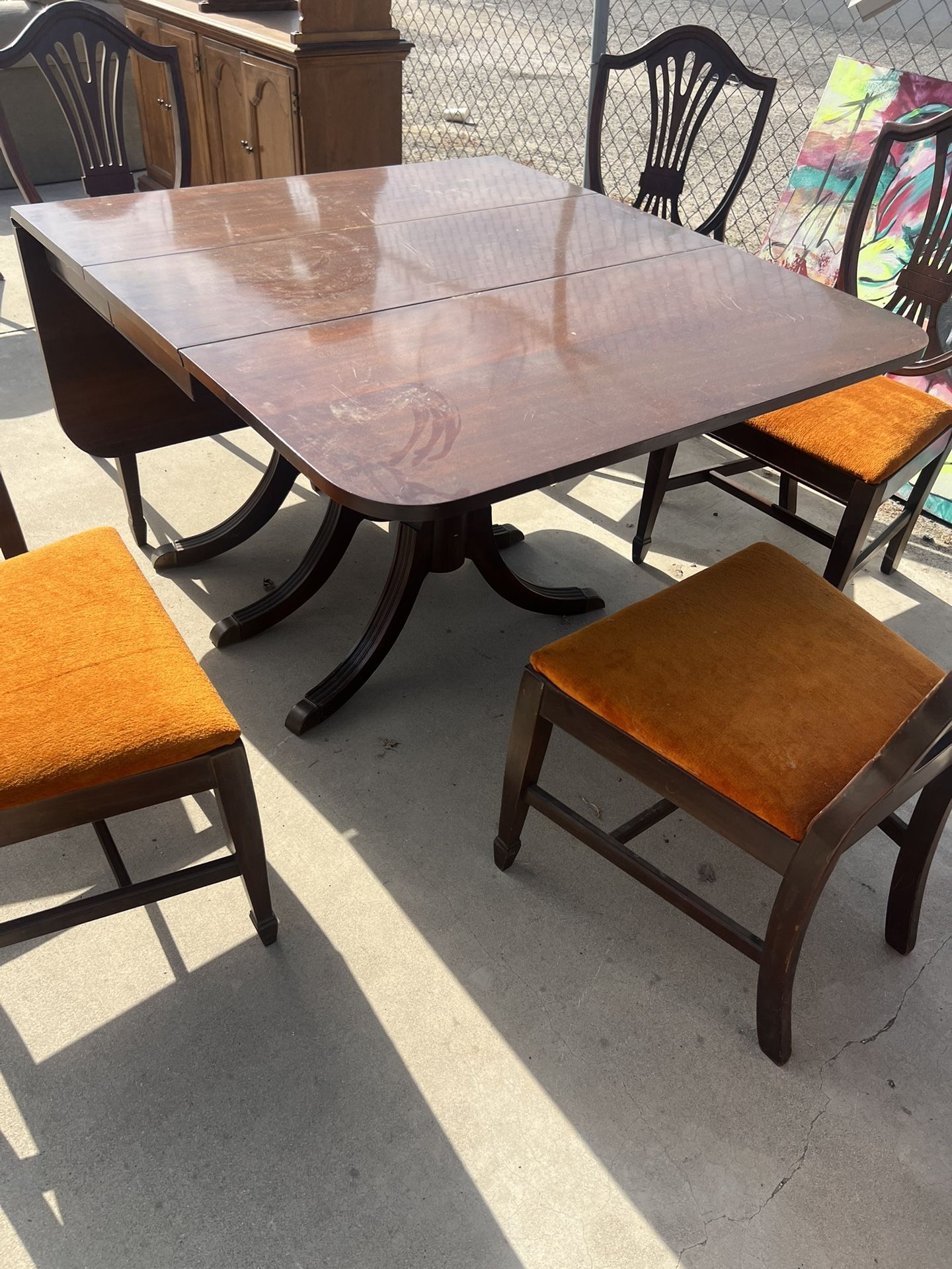 Table And Chairs With Hutch Antique