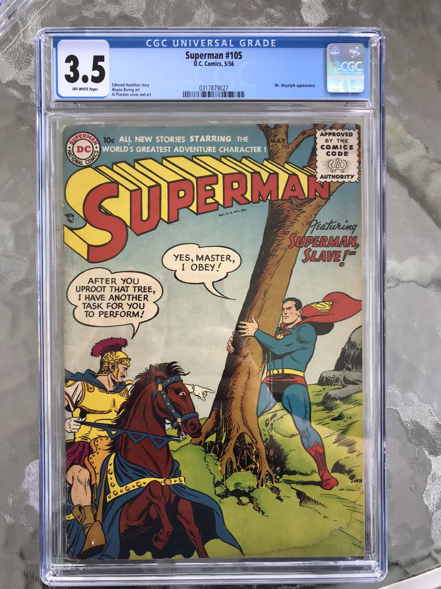 Superman #105 (1956) CGC 3.5 — Al Plastino “Superman, Slave” Cover and Art