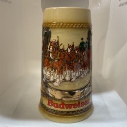 Budweiser Anheuser Busch Clydesdale Horses Ceramic Stern Beer Drinking Mug