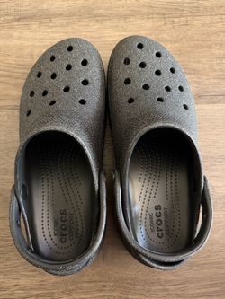 CROCS Women’s Glitter Clogs Metallic Charcoal