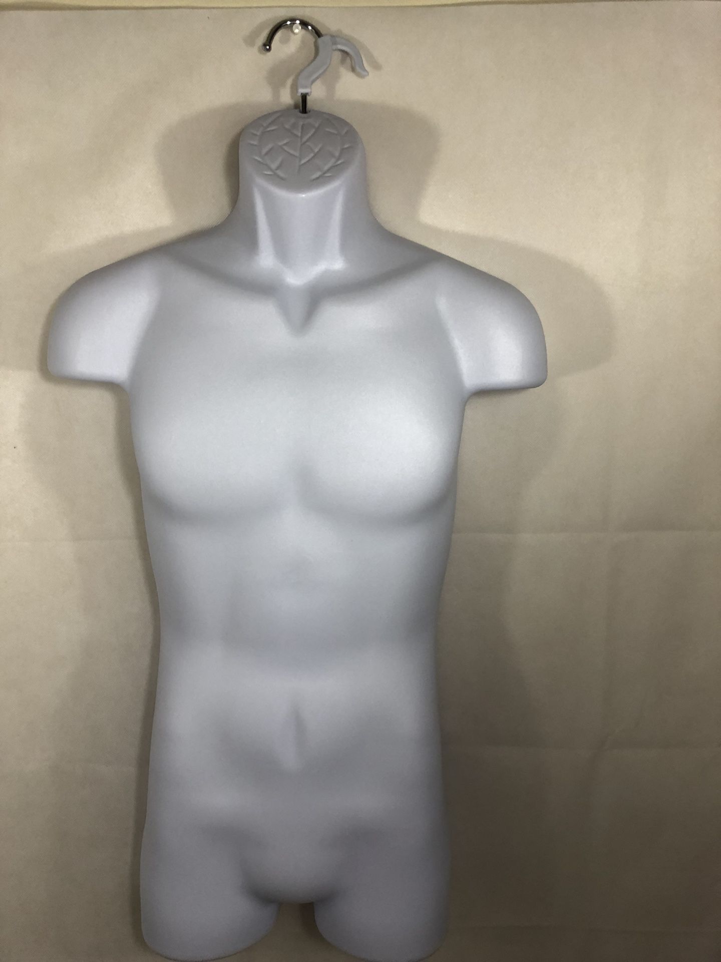 Male Full Body Torso Plastic Mannequin White