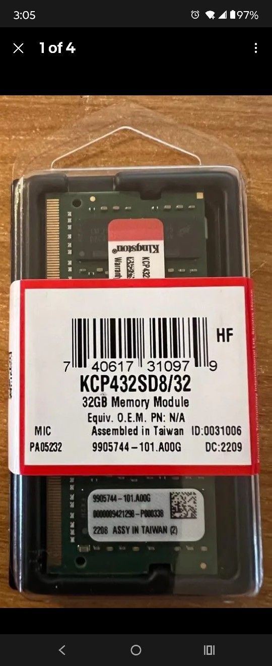Kingston 32GB DDR4 RAM