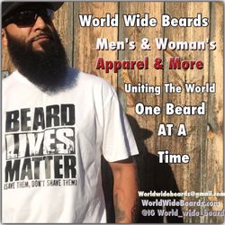Fresh new beard apparel clothing line for Men, woman and children. 20% off site Wide sale going on now. All accessories marked down. Worldwidebeards