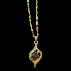 Garnet Pendant Necklace 