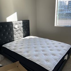 Ashley Queen Size Bed Frame + Mattress 
