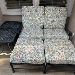 Tahiti Silver Outdoor Patio Loveseat Seat Chair Garden Cushion Set Tables Bench