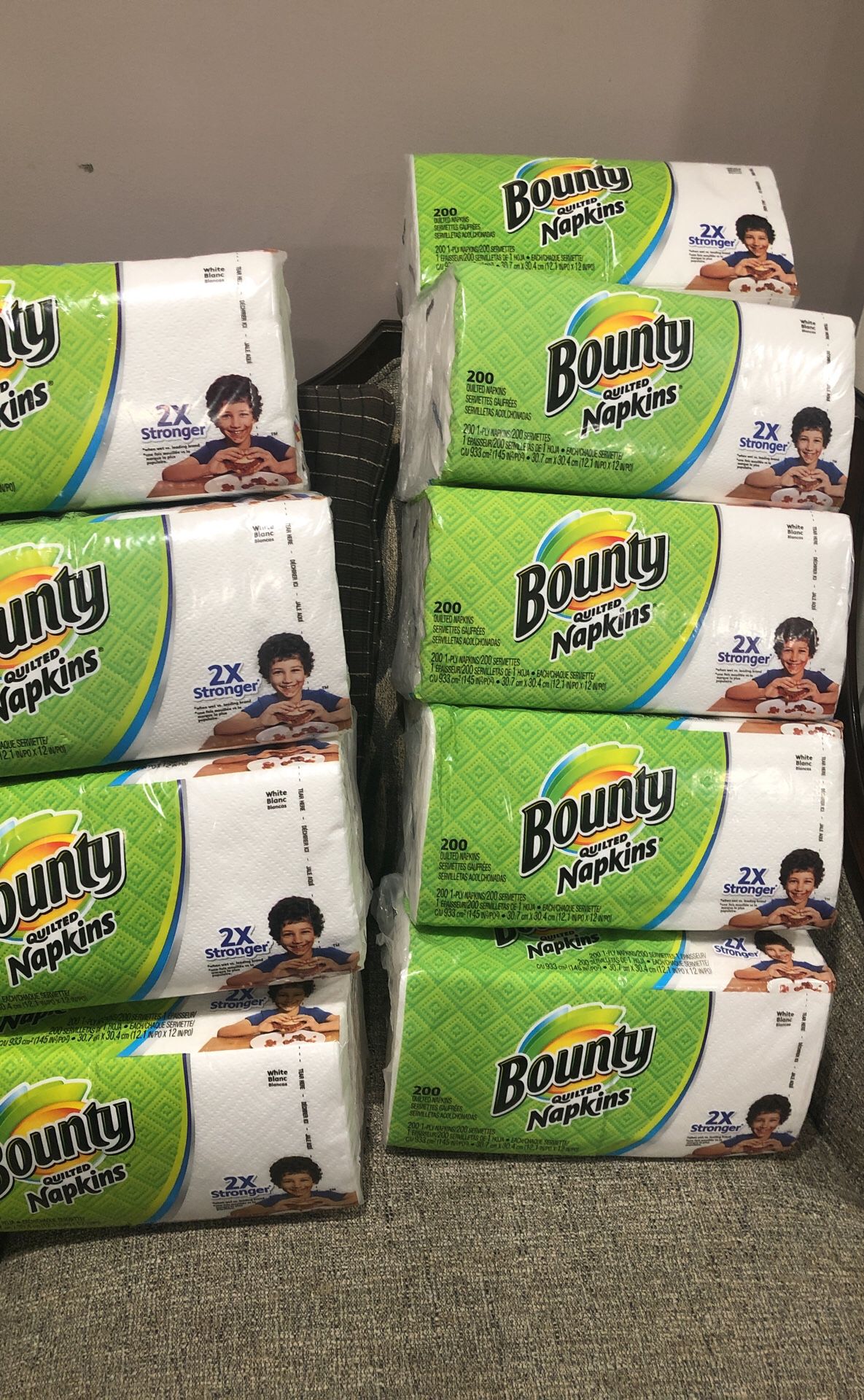 Please See 9 Packs of Bounty Quilted Napkins . Please see all the pictures and read the description