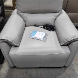 Leather Power Recliner With Power Headrest