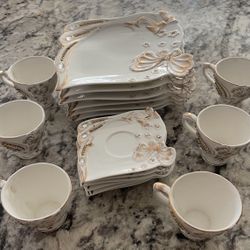 6 Coffee Cup and  saucer set + 6 Dish 