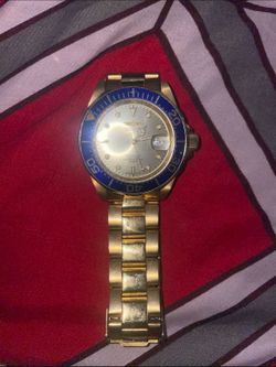 Invicta  Blue Dial Two Tone Stainless Steel Wrist Watch for Men