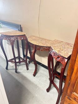 Marble top entryway tables