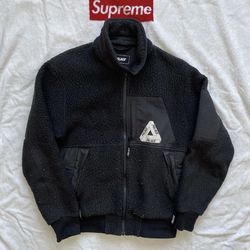 Palace Full Zip Fleece Black Sz M 100 % Authentic