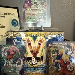 X1 DRAGON BALL  MASTERS THREE GLORIOUS FIGHTERS B30 Booster Box + 3 CARDS