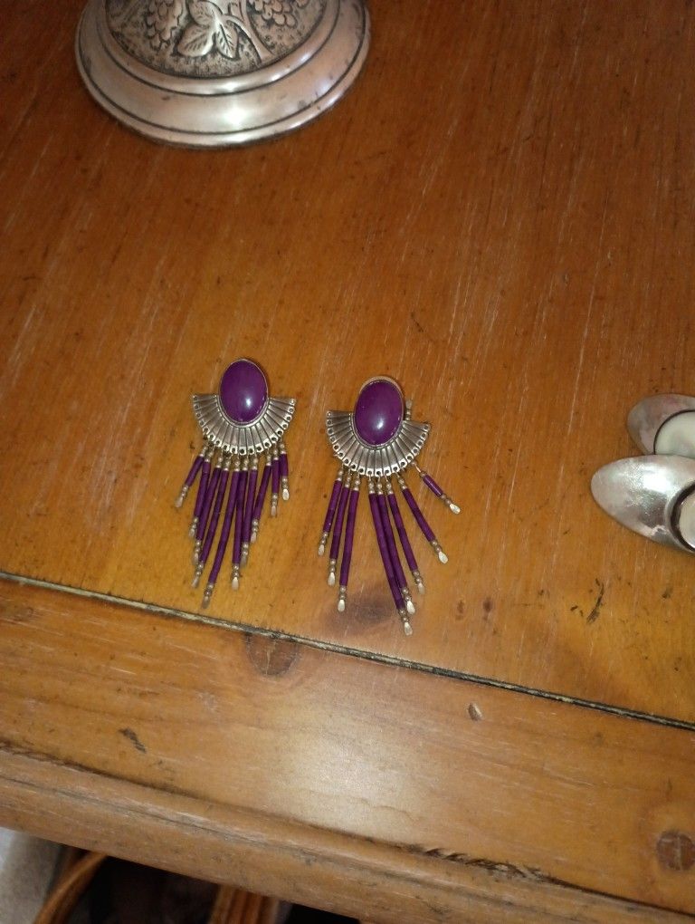 Native American Silver Earrings 