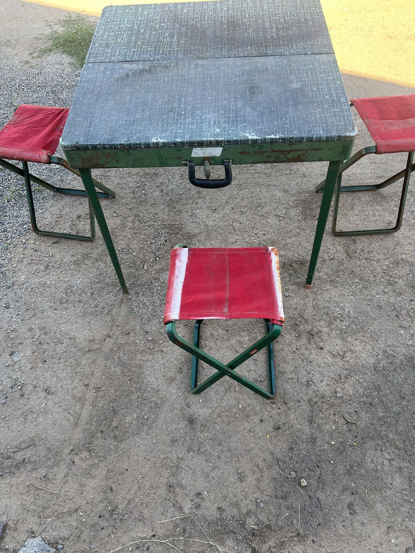 Camping Chair Antique Briefcase That Turns Into A Table & 4 Chairs