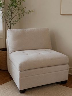 New Elegant Cream Gray Corner Chair