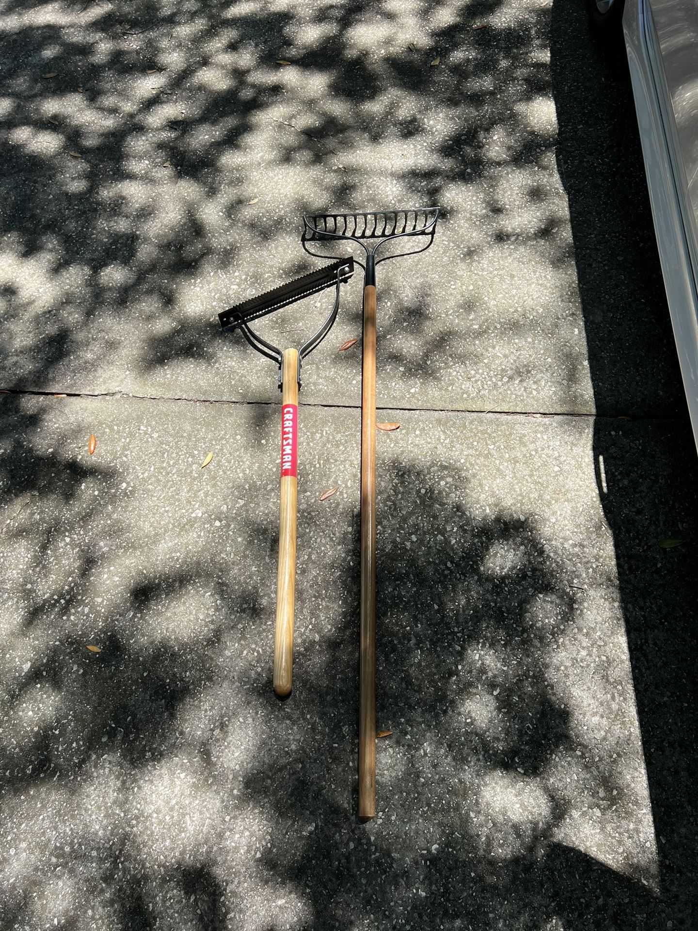 Grass weed cutter, Long-handle Tool Weeder CRAFTSMAN + Expert Gardener 14-Tine Bow Rake with Wood Handle