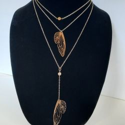 Multilength Gold Wing Necklace