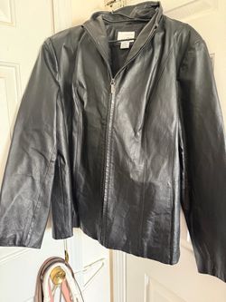 East 5th Black Leather Zip-Up Jacket