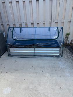 Galvanized Metal Raised Garden Bed With Greenhouse Cover