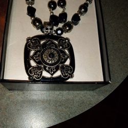 Black And Silver Costume Jewelry Set 