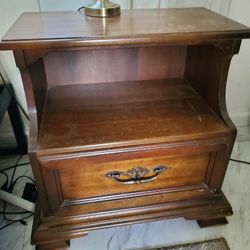 Two different wooden side tables or nightstands