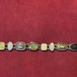 Vintage Estate Chunky Link Statement Bracelet Marked LC