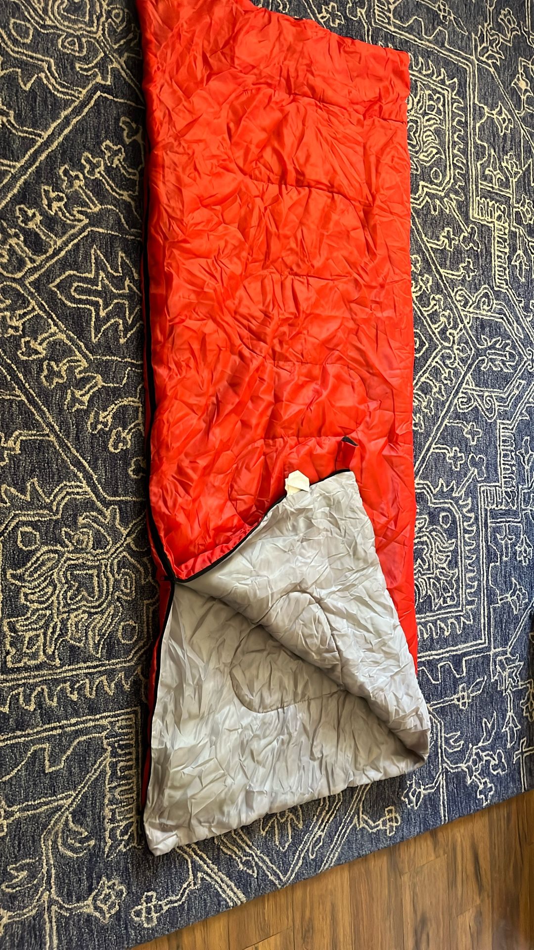 sleeping bag and camping grill