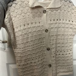 Cropped/short Soft Knit Button Up Vest 