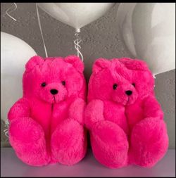 Teddy Bear Slippers  For Adults One Size Fits All