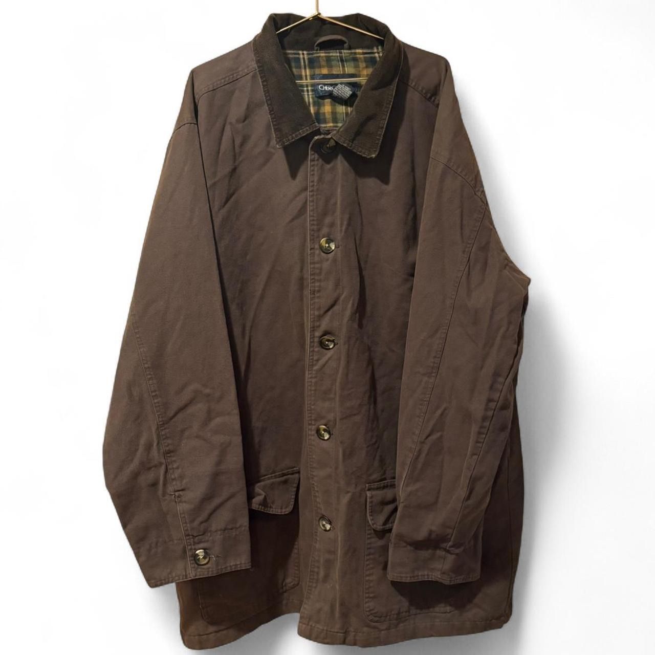 Cherokee Brown Plaid Lined Button Down Jacket Coat