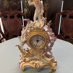 Vintage Germany Angel Clock Porcelain 