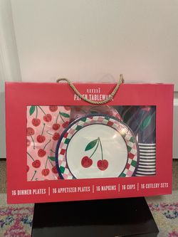 Umi Cherry Paper Tableware Set for 16