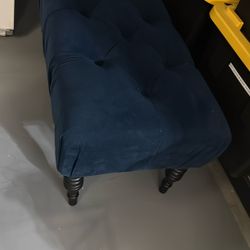 Blue Tufted Ottoman