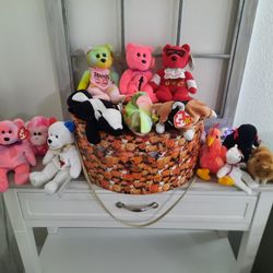 Lots Of Beanie Babies w/ Teddy Bear Box