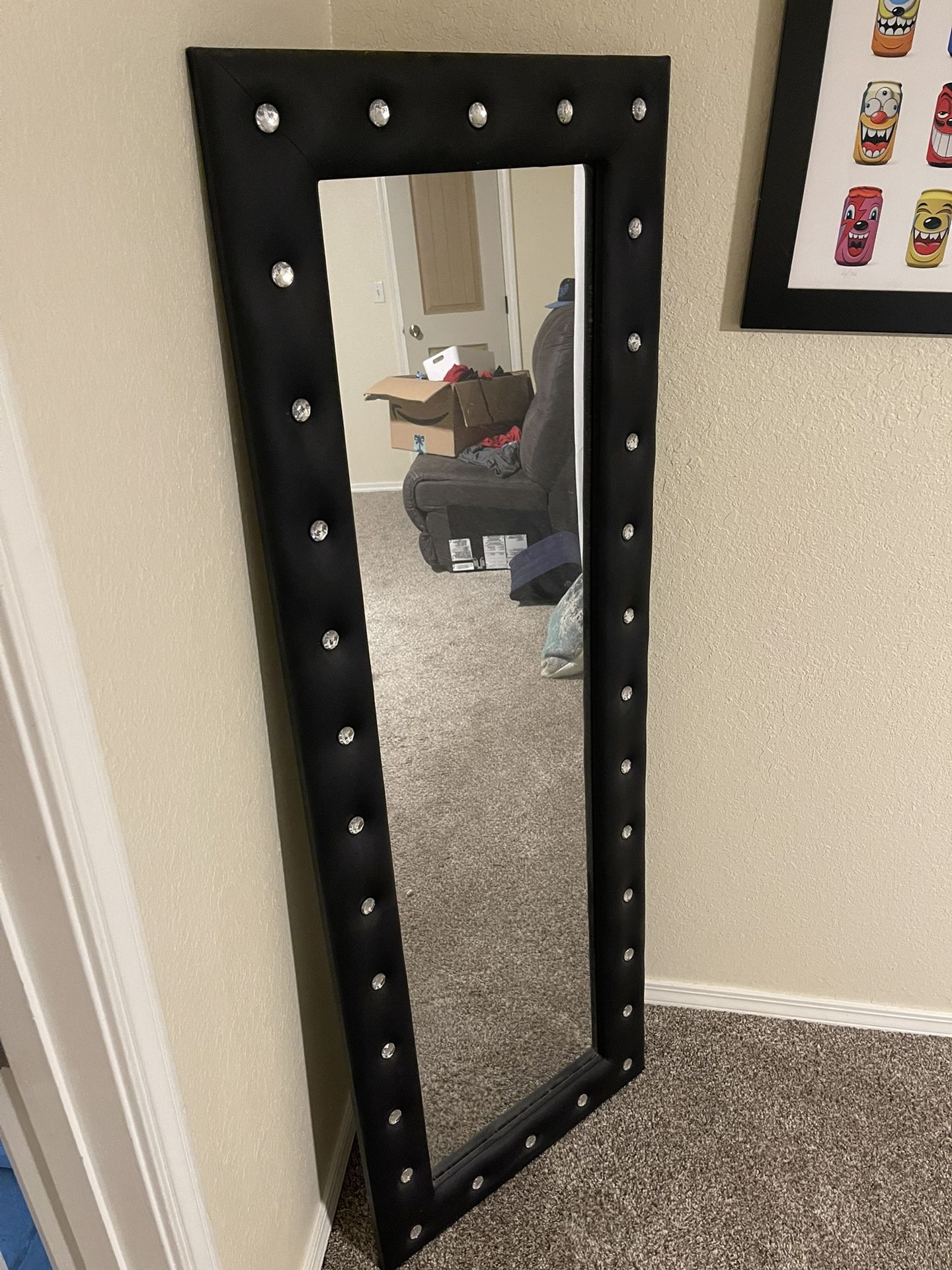 5 Foot Tall Leather Mirror 