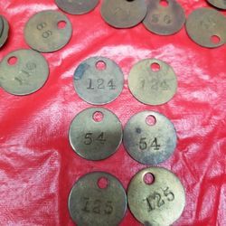 BRASS KEY RING NUMERICAL TAGS