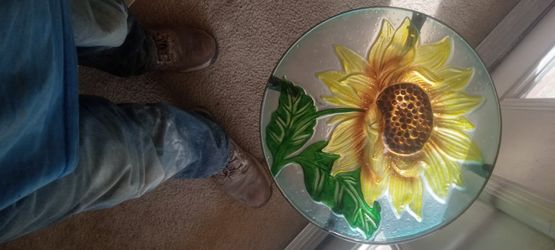 Glass Sunflower Side Table