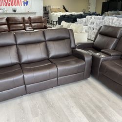 LEATHER RECLINER SET