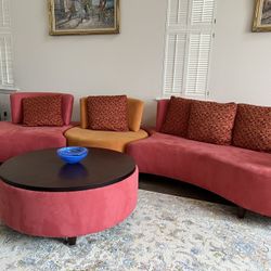 Norman Couture Design Cameleon Jelly Bean Sofa, Ottoman And Coffee Table 