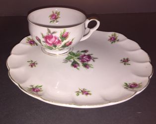 Dragon China Tea Cup and snack plate set