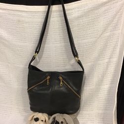 Vintage Victoria Leather Co. Black Crossbody / Shoulder bag, 100% Leather