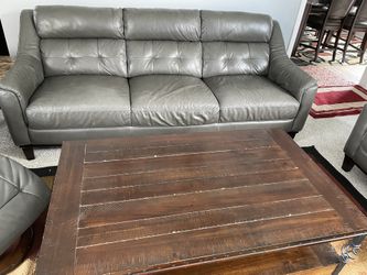 Leather Couch Set With Loveseat For $900