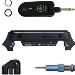 X2 Double Wireless & Wired Acoustic Guitar Pickup System,Wireless Soundhole Pickup with Receiver Microphone 30M Transmission for 80-120mm Sound-hole A