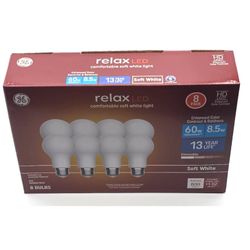 Lot 8 GE LED Light Bulb Relax 5.5W 40W A19 #44898 Soft White 450 Lumens