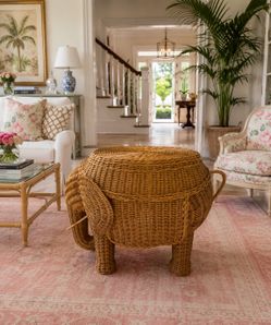 Vintage wicker elephant