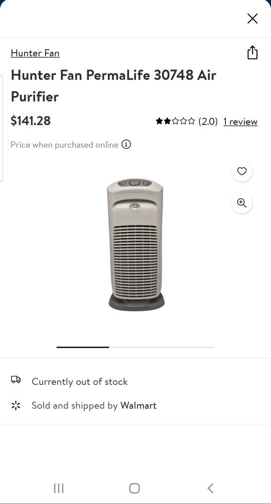 Hunter Fan Permalife 30748 air purifier in excellent condition for Sale in Kingsport TN OfferUp