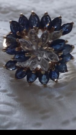4.00ctw Natural Royal Blue Sapphire diamond yellow gold ring RSP $4,000.00