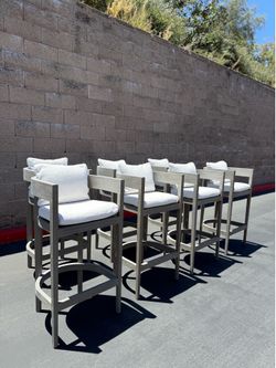 Balmain Restoration Hardware Teak Bar Stools